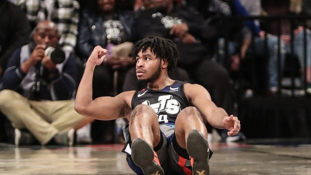January 27, 2024; Brooklyn Nets guard Cam Thomas against Houston Rockets at Barclays Center